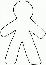 Outline Body Template Clipart Human Man Gingerbread Drawing Person Kids Blank Coloring Clip Printable Figure Children Easy Iron Diagram Female sketch template