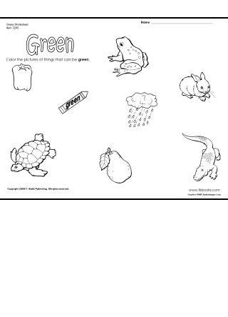 color green worksheet