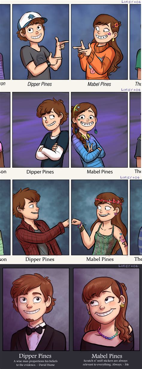 Dipper And Mabel S Yearbook Pictures Gravity Falls