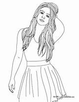 Colorear Shakira Falda Hellokids Zum Ausmalen Guapa Singer Cabellos Gomez Maluma Mano Disegno Desenho sketch template