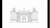 Fort Drawing Draw Lahore Shahi Paintingvalley Step Qilla sketch template