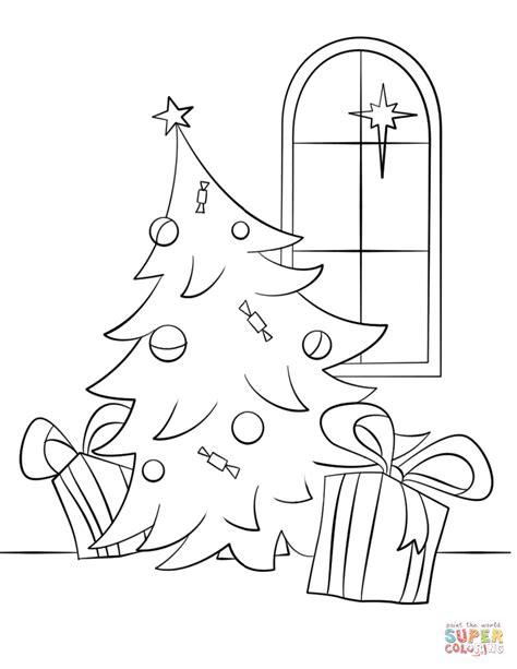 christmas scene coloring page  printable coloring pages