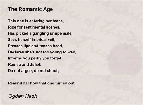 romantic age  romantic age poem  ogden nash