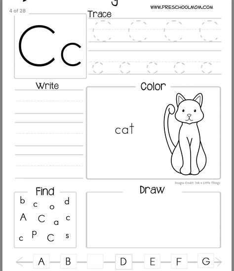 printable letter  worksheets  kindergarten thekidsworksheet