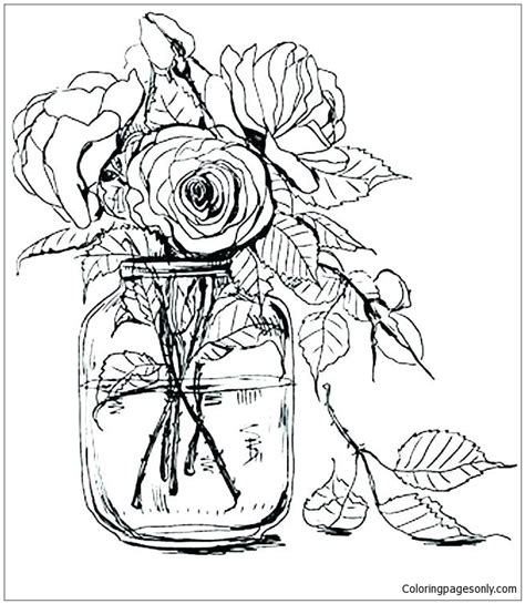 flower vase coloring page  coloring pages