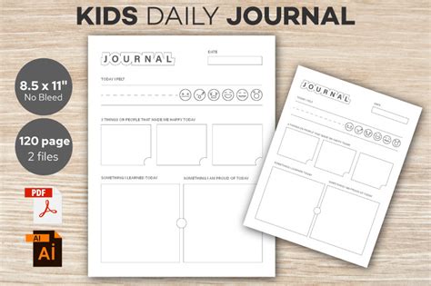 kids daily journal page graphic  rakibs creative fabrica