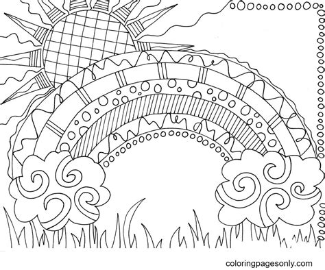 rainbow  patterns coloring page  printable coloring pages