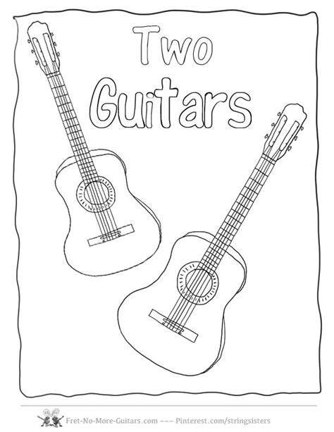 guitar coloring pages images  pinterest coloring books