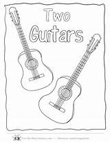 Coloring Guitar Pages Kids Acoustic Activities Music Guitars Printable Getcolorings Outline Shape Easy Colouring sketch template