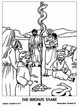 Serpent Moses Brazen Padang Gurun Pel Tambahan Goresan Sekedar Minggu Bangsa sketch template