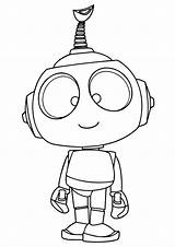 Robot Coloring Robots Pages Cute Colouring Kids Printable Drawing Rob Cartoon Pose Easy Story Click Drawings Print Draw Joe Colors sketch template