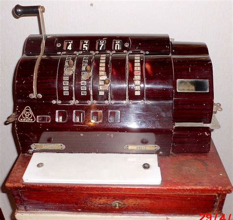 vintage mechanical cash register checkout krupp brand