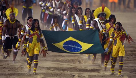 brazilian natives parade during the open metro uk