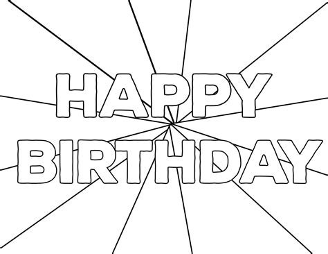 happy birthday printable coloring pages printable templates