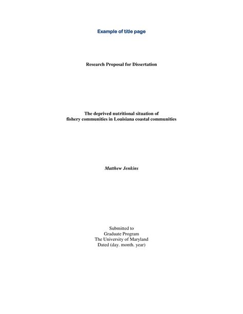 research proposal title page allbusinesstemplatescom