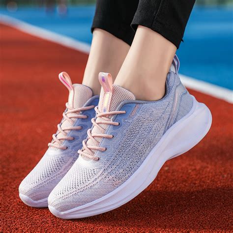women lightweight breathable flying weave running shoes clothing