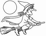 Coloring Pages Witch Halloween Printable Preschool Broom Easy Moon Witches Print Color Drawing Colorings Getdrawings Flying Everfreecoloring Choose Board Christmas sketch template