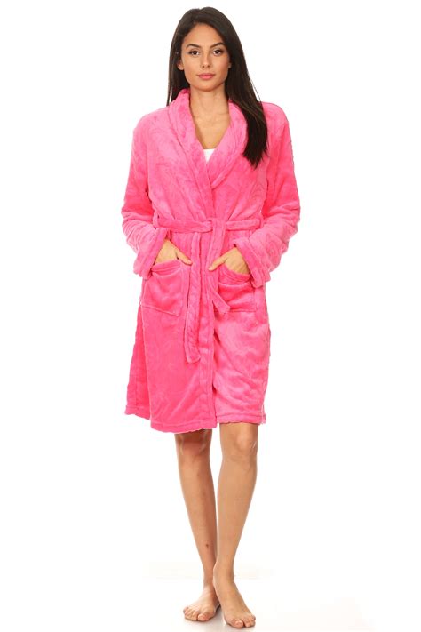 fashion brands group women spa robe long plush bath robe super soft thick warm walmartcom