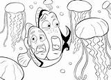Nemo Coloring Fish Finding Pages Cute Kids sketch template