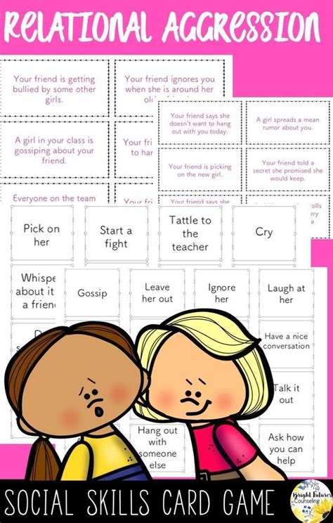 relational aggression social skills card game counseling game social