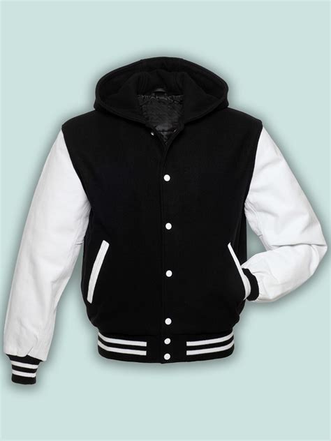 basic black hoodie varsity jacket men jacket mauvetree