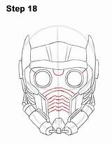Lord Star Draw Helmet Galaxy Guardians Drawing Starlord Easydrawingtutorials sketch template