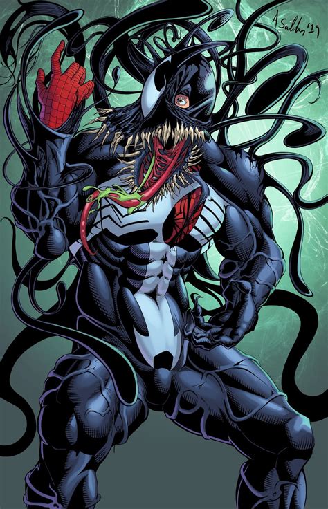 a new venom bonding symbiote spiderman venom spiderman artwork