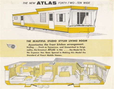 vintage literature reproductions  atlas mobile home camper trailer brochure