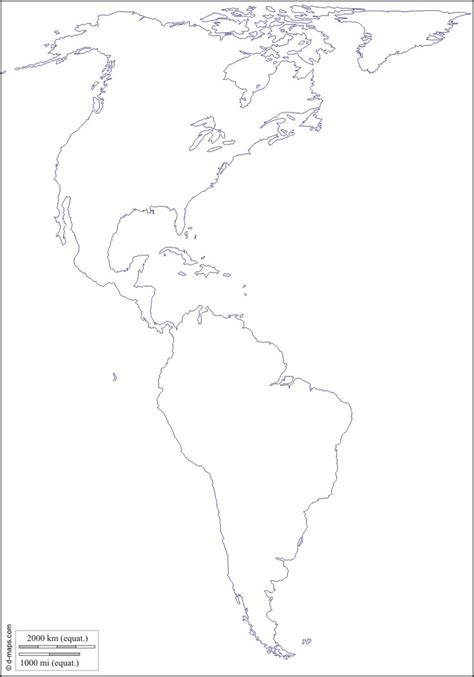 americas  map  blank map  outline map  base map