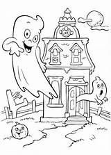 Halloween Coloring Haunted House Funschool Clipart Drawing Cartoon Netart Color Print Pdf Getdrawings sketch template