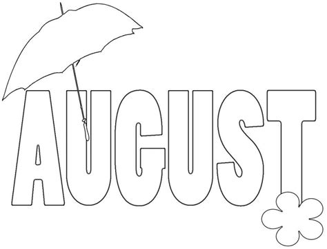 calendar august coloring page  printable coloring pages  kids
