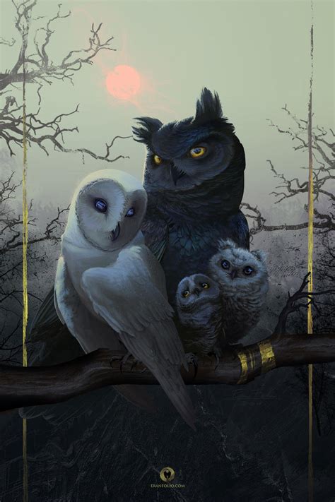 owl family portrait  eranfowler  deviantart