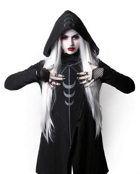 2018 halloween gothic girls casual witch moon printed women black long sleeve loose hoodie coat