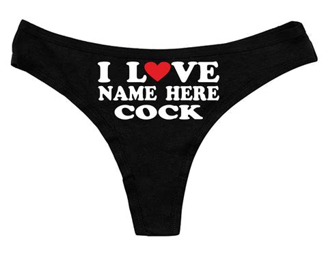 Custom Personalized I Love Cock Thong Panties Custom Printed Etsy