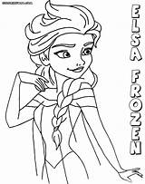 Elsa Coloring Frozen Pages Colorings Print sketch template
