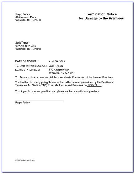 tenant eviction notice sample letter india