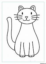 Cat Coloring Printable Easy Pages Kids Clipart Drawing Template Face Sheets Print Cats Colouring Clip Outline Templates Book Animal Animals sketch template
