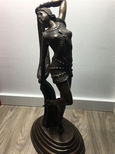 bronze sculpture art deco dancer  cm