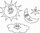 Moon Stars Coloring Pages Printable Sun Star Kids Color Surprising Excellent Getcolorings sketch template