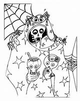 Halloween Coloring Pages Spooky Printable Kids Scary Horror Color Print Skeleton Colouring Sheets Goblin Celebration Decorations Goblins Skull Library Clipart sketch template