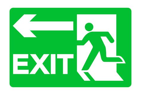 exit emergency green sign isolate  white backgroundvector illustration eps  vector