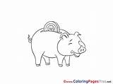 Piggy Bank Coloring Money Pages Printable Sheet Title sketch template