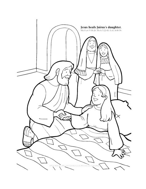 jairus daughter coloring page coloring pages