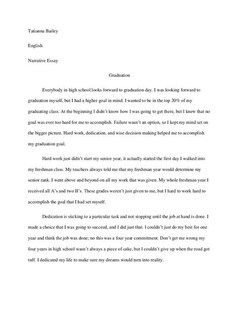 graduation narrative essay