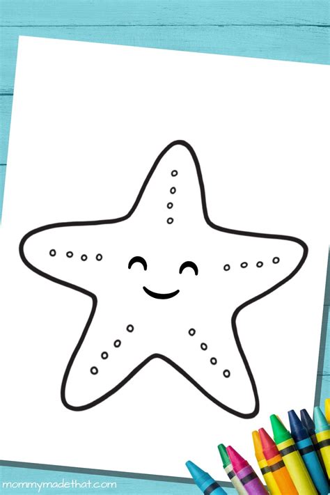 printable starfish template outlines   ocean crafts