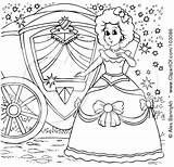 Pages Coloring Carriage Princess Kids Fairy Tale sketch template