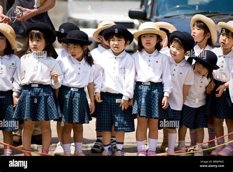 japanese school children stock photo alamy