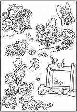 Coloring Garden Pages Flower Gardening Beautiful Fairy Color House Flowers Kids Print Colorful Little Insects Touch Add sketch template