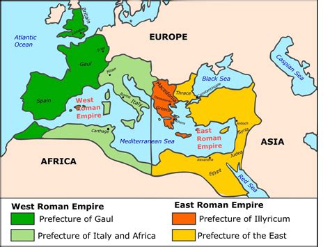 roman empire split map  teach simple