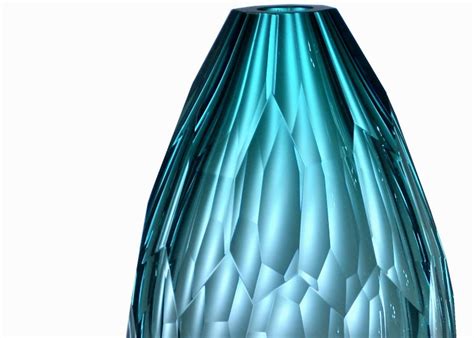Arcade Murano Art Glass Vase Euro Acquamarine Design By